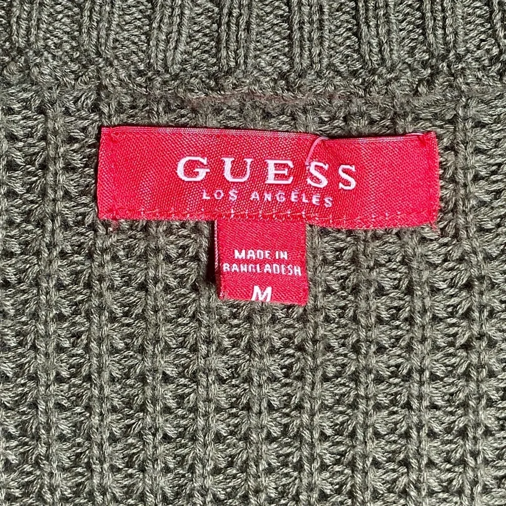 Guess • Medium • Green Long Sleeve Choker Knit Top - Picture 5 of 10